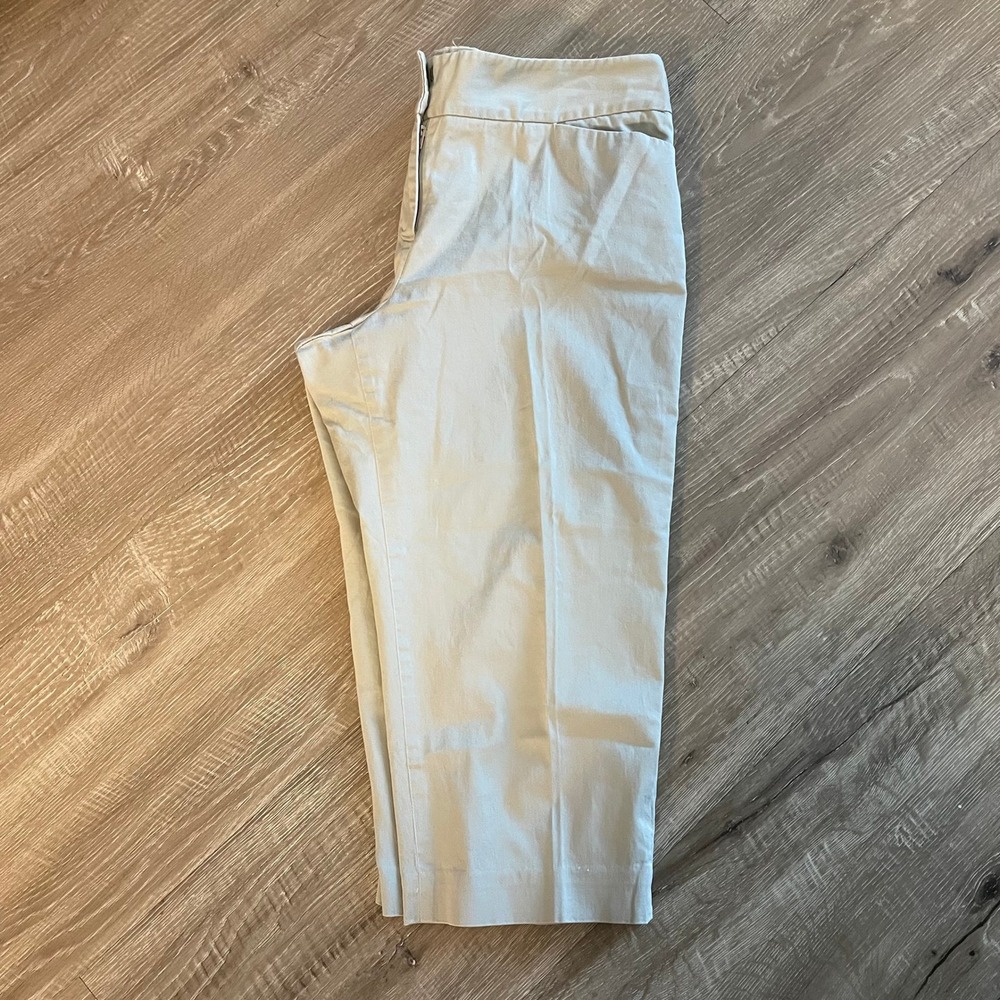 Apostrophe Womens Capri Pants Size 14 Khaki Cotton Blend Stretch Casual Workwear